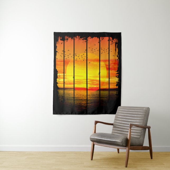 OCEAN SIMPLE SUNSET TAPESTRY (In Situ)