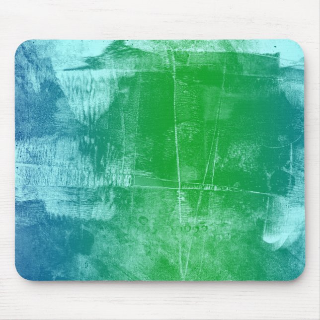 Ocean Sky Blue Green Abstract Mouse Pad (Front)