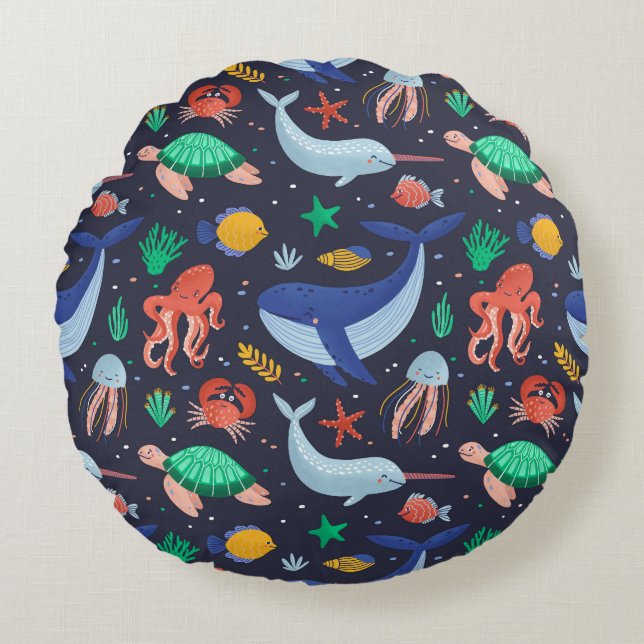 Ocean Sleep Round Cushion (Front)