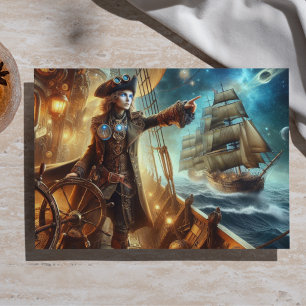 Ocean Space Pirate Steampunk Vintage Victorian Tissue Paper