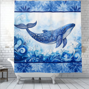 Ocean Spirit Blue Frost Shower Curtain