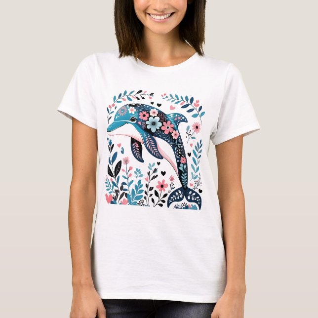 Ocean Spirit: Majestic Dolphin T-Shirt (Front)