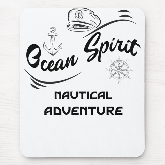 Ocean Spirit Nautical Adventure Mouse Pad (Front)