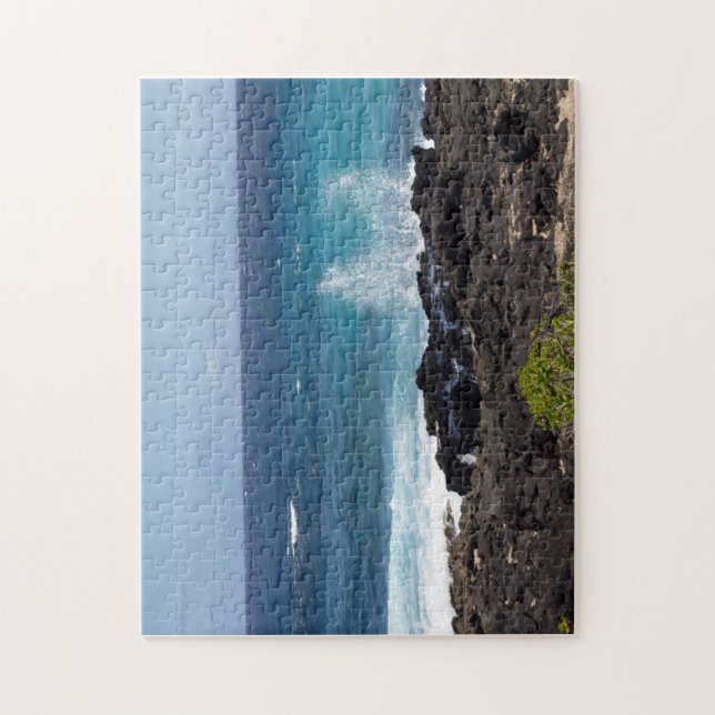 Ocean Splashing Against the Shore Jigsaw Puzzle (Vertical)