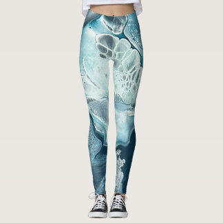 Ocean spray shades of teal leggings