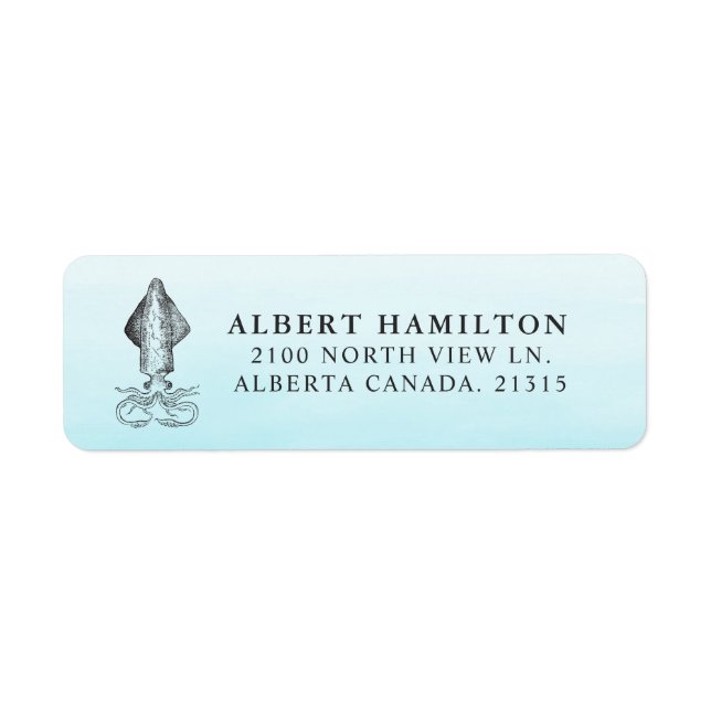 Ocean Squid | Personalised Return Address Label (Front)