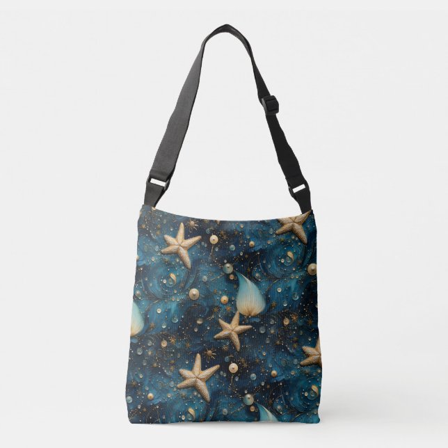 Ocean Starfish Pattern Cross-body Bag (Front)