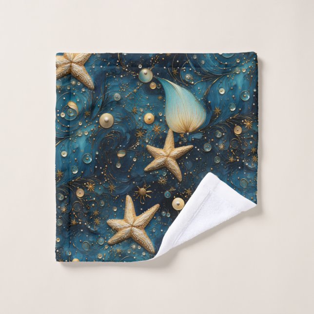Ocean Starfish Pattern Wash Cloth (Wash Cloth)