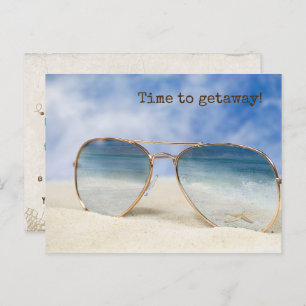 Ocean Starfish Reflection In Sunglasses Postcard