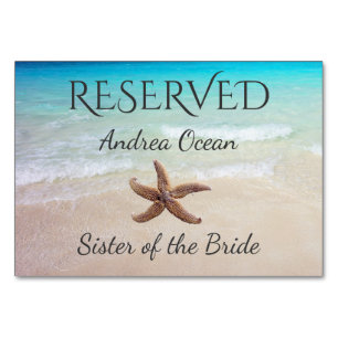 Ocean Starfish Reserved Wedding Seating Table Number