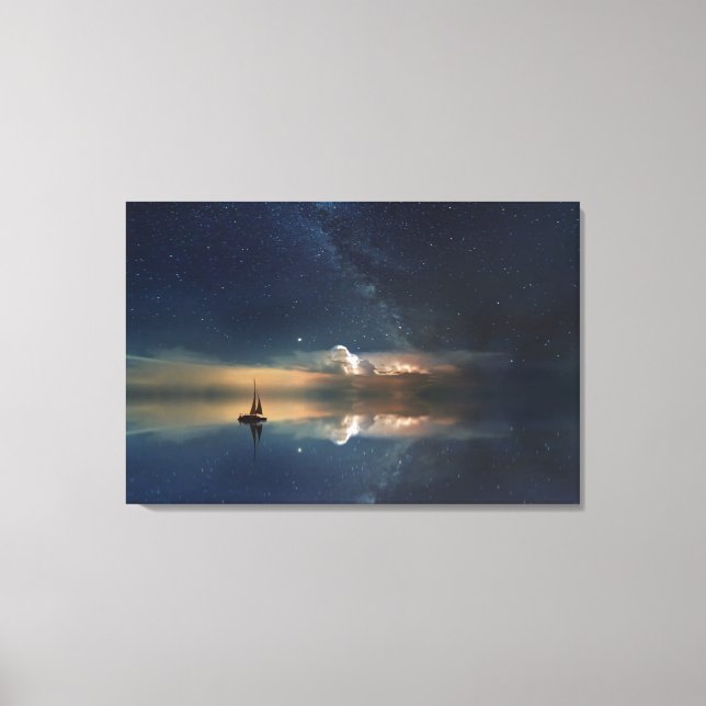 Ocean Starry Sky Canvas Print (Front)