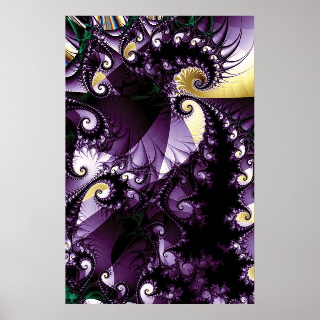 Ocean Storm Fractal Poster (Front)