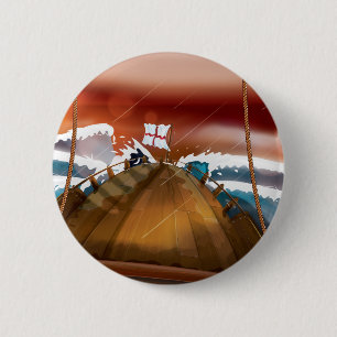 Ocean Storm Sail Ship 6 Cm Round Badge