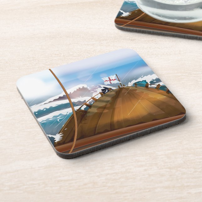 Ocean Storm Sail Ship Coaster (Left Side)