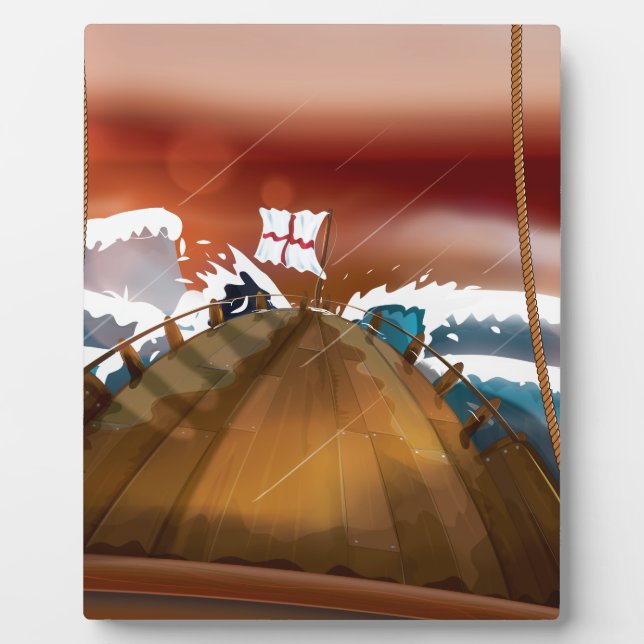 Ocean Storm Sail Ship Plaque (Front)