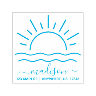 Ocean Sun Personalised Self Inking Stamp