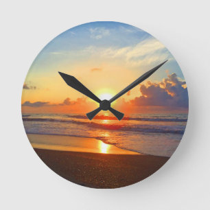 Ocean Sun Round Clock