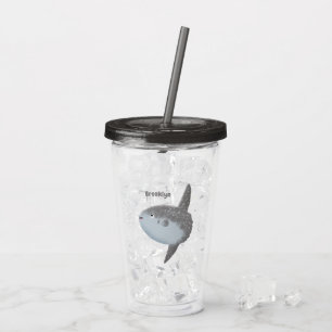 Ocean sunfish mola mola cute cartoon acrylic tumbler