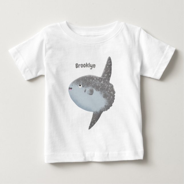 Ocean sunfish mola mola cute cartoon baby T-Shirt (Front)