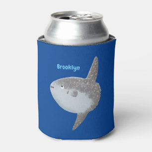 Ocean sunfish mola mola cute cartoon can cooler