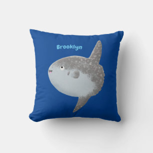 Ocean sunfish mola mola cute cartoon cushion