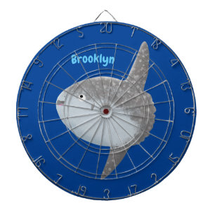 Ocean sunfish mola mola cute cartoon dartboard
