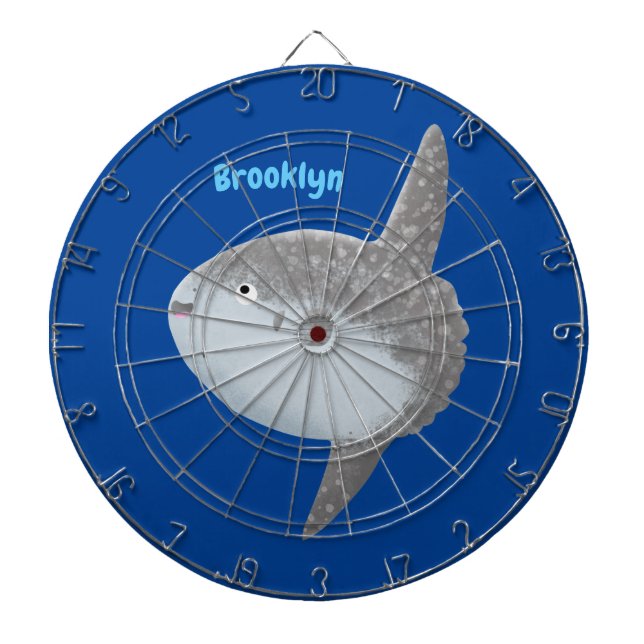 Ocean sunfish mola mola cute cartoon dartboard (Front)