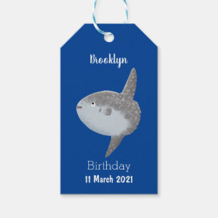 Ocean sunfish mola mola cute cartoon gift tags