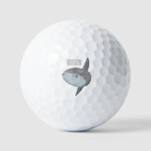 Ocean sunfish mola mola cute cartoon golf balls