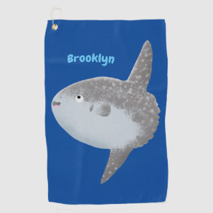 Ocean sunfish mola mola cute cartoon golf towel