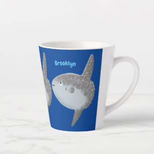 Ocean sunfish mola mola cute cartoon  latte mug