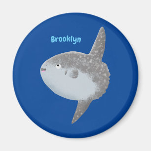 Ocean sunfish mola mola cute cartoon  magnet