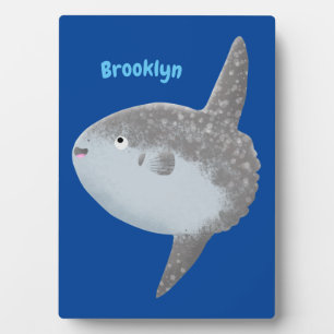 Ocean sunfish mola mola cute cartoon plaque