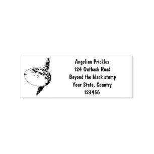 Ocean sunfish mola mola cute cartoon rubber stamp