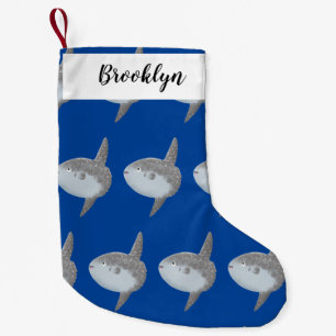 Ocean sunfish mola mola cute cartoon small christmas stocking