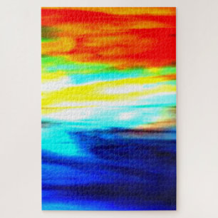 Ocean Sunrise Artistic Colourful Unique Jigsaw Puzzle