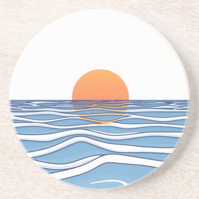 Ocean Sunrise Sandstone Coaster (Front)