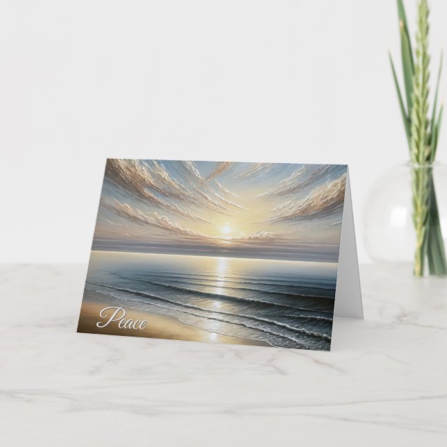 Ocean Sunrise Seascape Sympathy Card (Front)