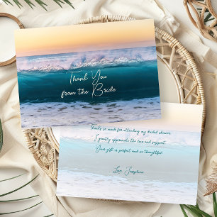 Ocean Sunrise Shower Thank You From Bride Card