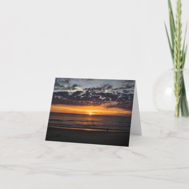Ocean Sunrise With Sympathy Message Card (Front)