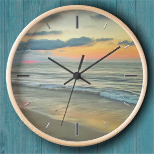 Ocean Sunset 0735 Clock