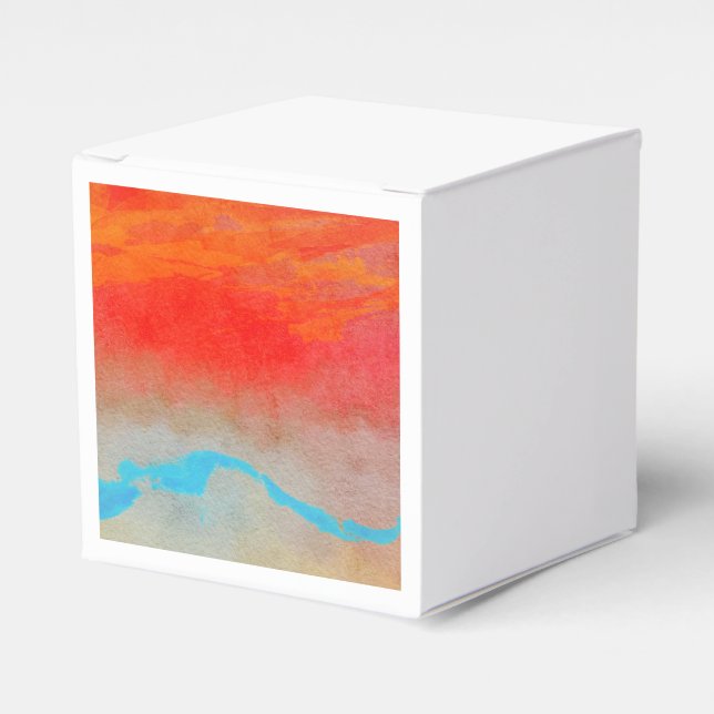 Ocean Sunset Abstract Favour Box (Front Side)