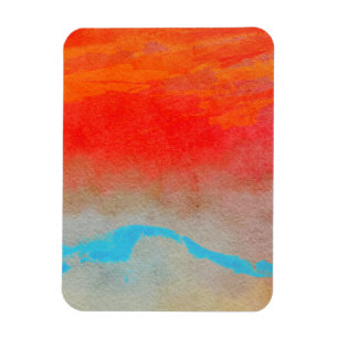 Ocean Sunset Abstract Magnet