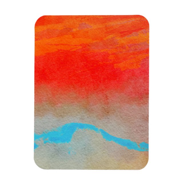 Ocean Sunset Abstract Magnet (Vertical)