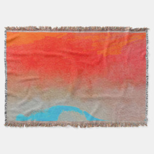 Ocean Sunset Abstract Throw Blanket