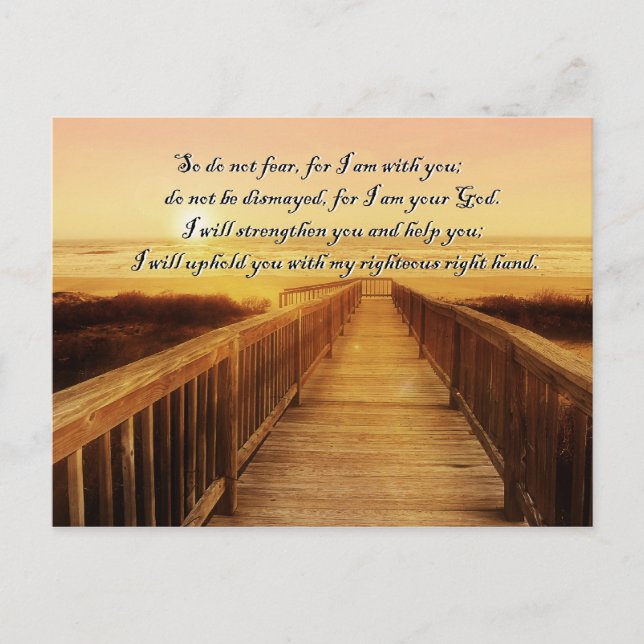 Ocean, Sunset and Bible Verse Postcard (Front)