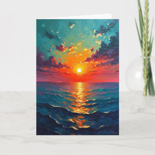 Ocean Sunset Birthday Card