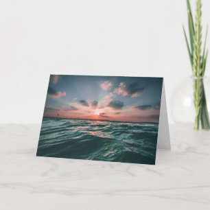 Ocean Sunset blank greeting card