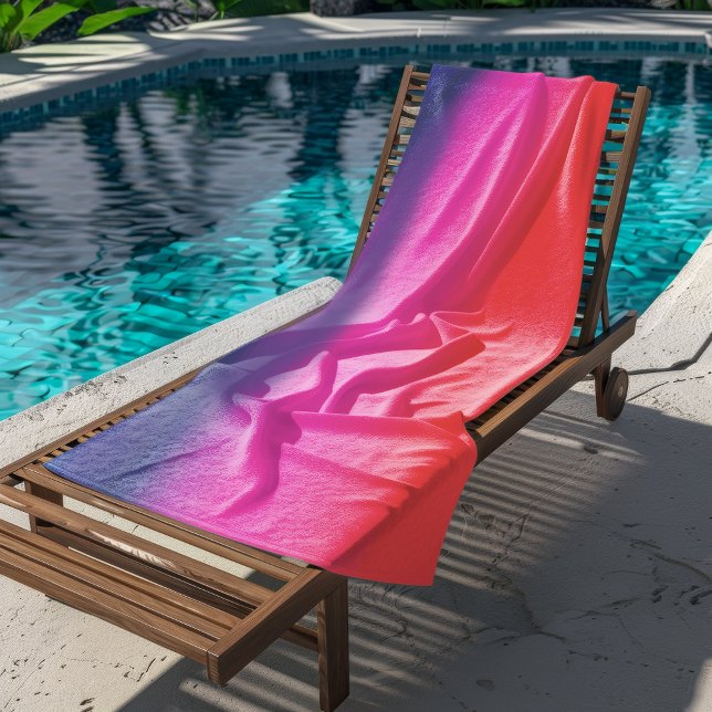 Ocean Sunset Blue Purple Red Art Blend Beach Towel (Ocean Sunset Blue Purple Red Art Blend Beach Towel)