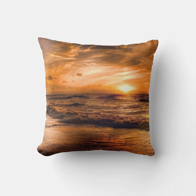 Ocean Sunset Cushion (Front)